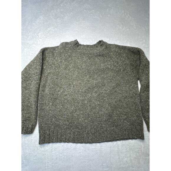 Vintage Abercrombie & Fitch Wool Sweater Made In Hong Kong L Heather Olive 1980s - Picture 1 of 11